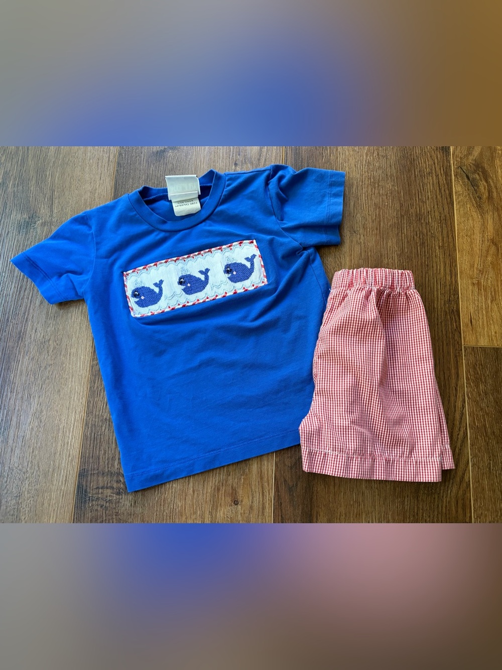 Boys smocked whale outfit 24mos